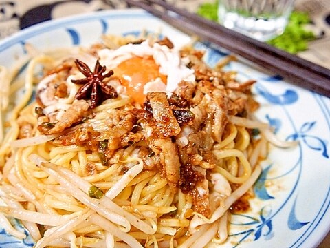 練りゴマ不要♪豚バラ肉deメチャウマ汁なし担々麺